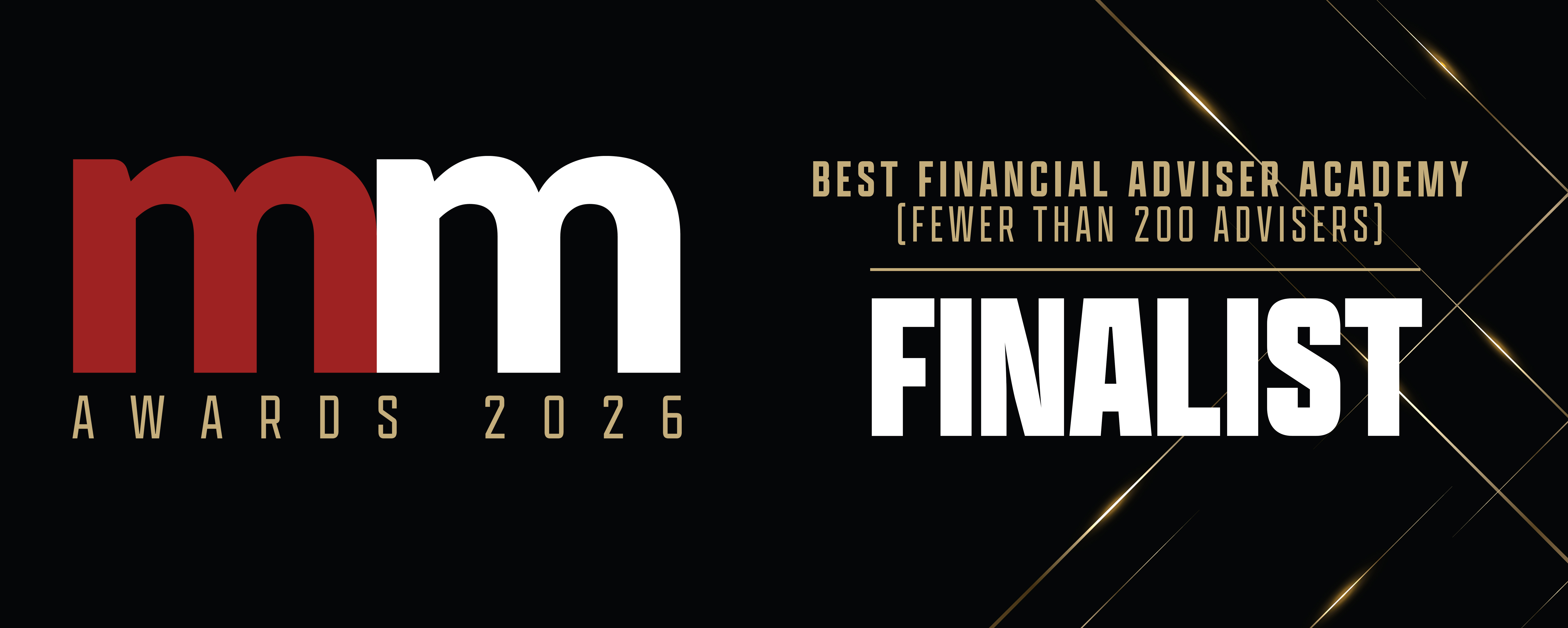 MMA-Finalist in black Best Financial Adviser Academy (fewer than 200 advisers) logo